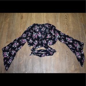 Forever 21 Floral Wrap Crop Top
